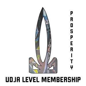 A logo of the udja level membership.