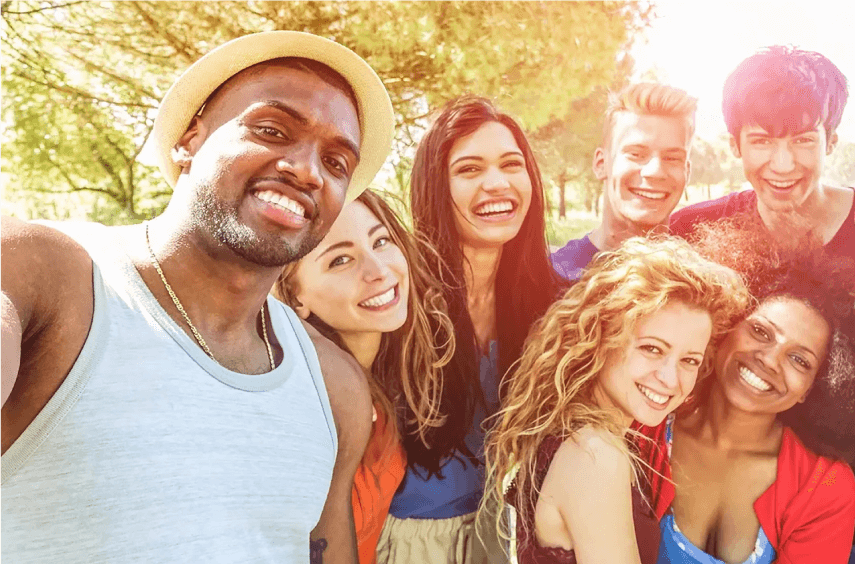 A group of people posing for the camera.